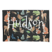 少年のパーソナライズされた部屋の森の生き物 枕カバー (正面)