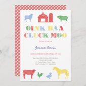 少年のパーティー招待状,ペット動物園のパーティー,ファーム招待状 招待状 (正面/裏面)