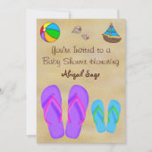 少年のフリップフロップベビーシャワー招待状 招待状 (正面)