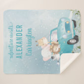 少年のブランケットの冒険を待つ – サファリの動物 シェルパブランケット (正面(横))