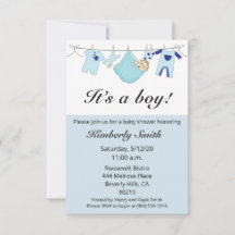 少年のベビーシャワーの招待状です