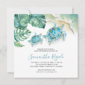 少年のベビーシャワー招待状熱帯水色 招待状 (正面)