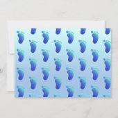 少年のベビー足ベビーシャワーブルーベビーグラデーションシャワー 招待状 (裏面)