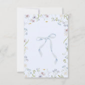 少年のベビー開花ブルーボウフローラ赤ちゃんシャワー 招待状 (裏面)