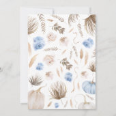 少年のボーホー パンプキン ベイビー シャワー 招待状 (裏面)