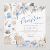 少年のボーホー パンプキン ベイビー シャワー 招待状 (正面/裏面)