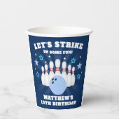少年のボーリングが何らかのおもしろい誕生日 紙コップ (正面)