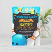 少年のボーリングの夜の招待 招待状 (スタンド正面)