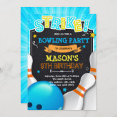 少年のボーリングの夜の招待 招待状 (正面/裏面)