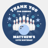 少年のボーリング誕生会ありがとう ラウンドシール (正面)