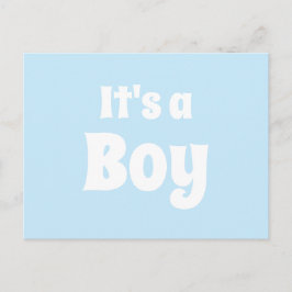 少年のライトブルーの白いベビー発表 ポストカード