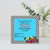 少年のレースカー誕生日パーティーへの招待 招待状 (スタンド正面)