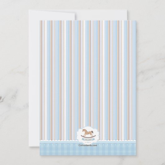 少年のロッキングホースシャワー招待状 招待状 (裏面)