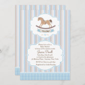 少年のロッキングホースシャワー招待状 招待状 (正面/裏面)