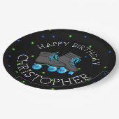 少年のローラースケート誕生日パーティー ペーパープレート (アングル)