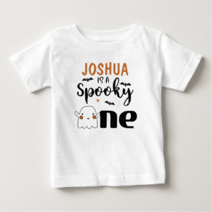 少年の不気味1ハロウィーン1歳の誕生日シャツ ベビーTシャツ