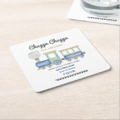 少年の任意の年齢誕生日ブルートレインチュガチョオ スクエアペーパーコースター (アングル)