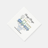 少年の任意の年齢誕生日ブルートレインチュガチョオ スタンダードカクテルナプキン (角)