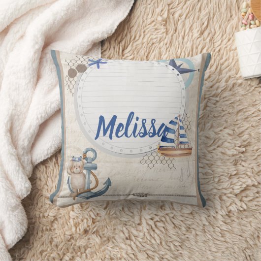 少年の冒険航海の待ち クッション (ブランケット)