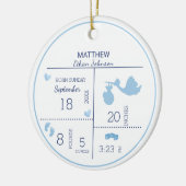 少年の写真パーソナライズされた生誕発表 セラミックオーナメント (左)