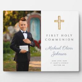 少年の写真第1聖餐式 フォトプラーク
