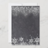 少年の冬の文字列ライト雪片チョークバプテスマ 招待状 (裏面)