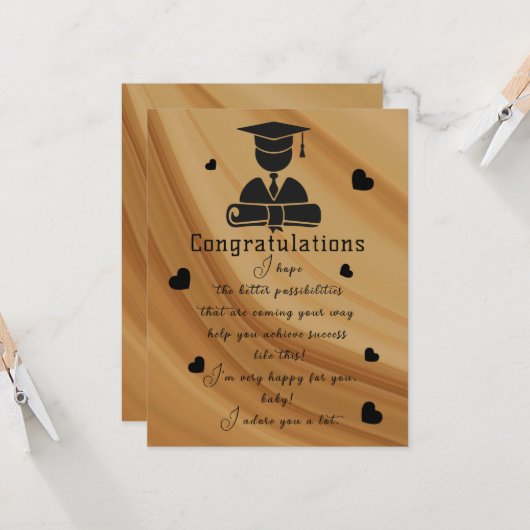 少年の友人の卒業 カード (正面/裏面インサイチュ)