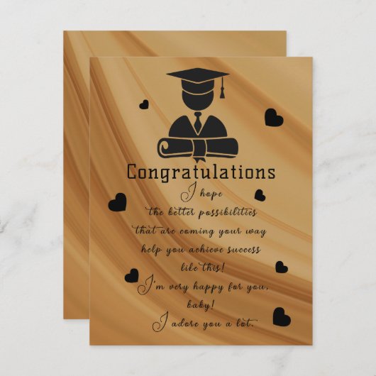 少年の友人の卒業 カード (正面/裏面)