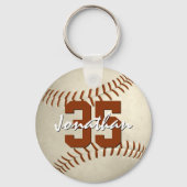 少年の名前をカスタムするジャージー番号野球 キーホルダー (正面)
