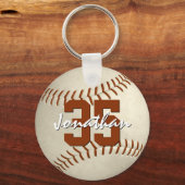 少年の名前をカスタムするジャージー番号野球 キーホルダー (正面)