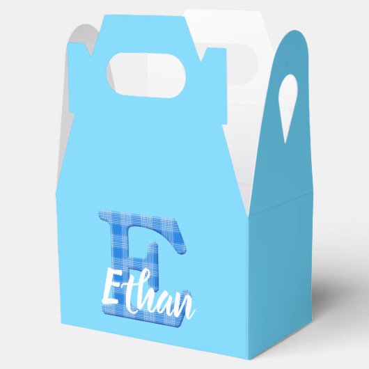 少年の名前カスタムのプレイドレターEカスタム青 フェイバーボックス (オープン)
