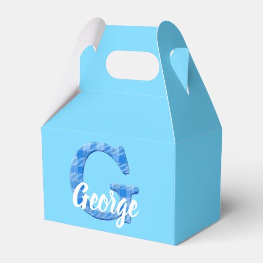 少年の名前カスタムのプレイドレターGカスタムブルー フェイバーボックス (正面サイド)