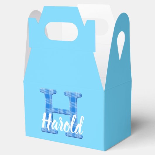 少年の名前カスタムのプレイドレターHカスタム青 フェイバーボックス (オープン)