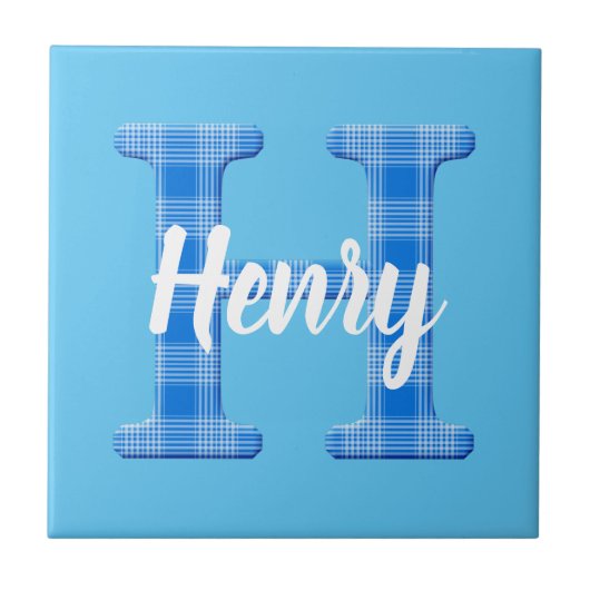 少年の名前カスタムのプレイドレターH タイル (正面)