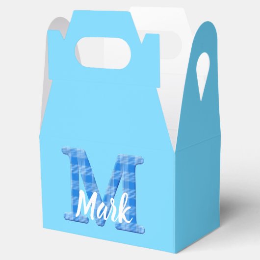 少年の名前カスタムのプレイドレターMカスタム青 フェイバーボックス (オープン)