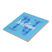 少年の名前カスタムのプレイドレターN タイル (側面)