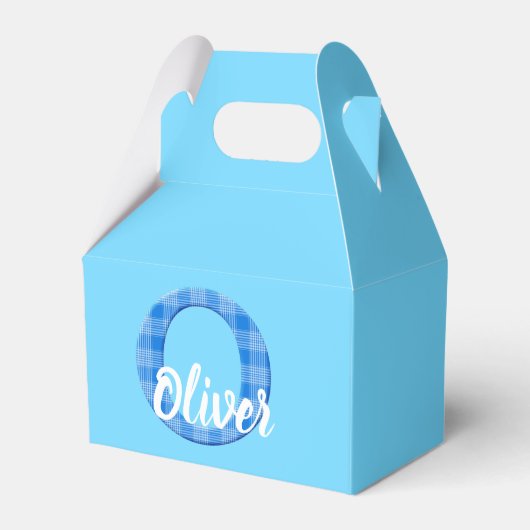 少年の名前カスタムのプレイドレターOカスタム青 フェイバーボックス (正面サイド)