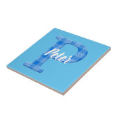 少年の名前カスタムのプレイドレターP タイル (側面)