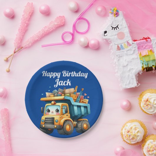 少年の名前パーソナライズされたハッピーバースデー ペーパープレート (パーティー)