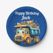 少年の名前パーソナライズされたハッピーバースデー ペーパープレート (正面)