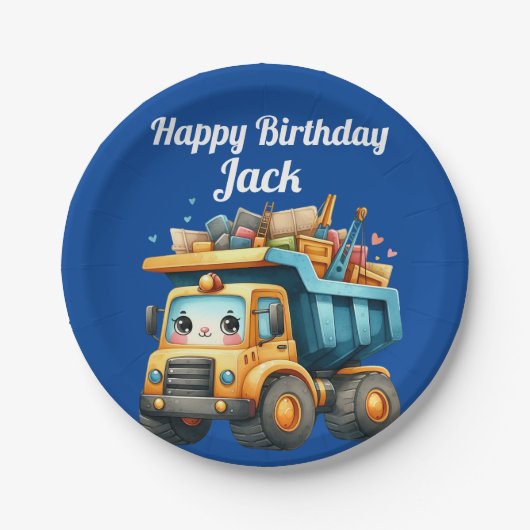 少年の名前パーソナライズされたハッピーバースデー ペーパープレート (正面)