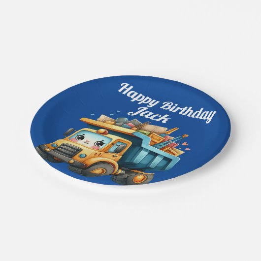 少年の名前パーソナライズされたハッピーバースデー ペーパープレート (アングル)