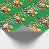 少年の名前パーソナライズされたハッピーバースデー ラッピングペーパー (角)