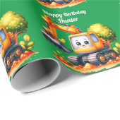 少年の名前パーソナライズされたハッピーバースデー ラッピングペーパー (ロールコーナー)