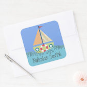 少年の名前パーソナライズされたラベルのシール スクエアシール (封筒)