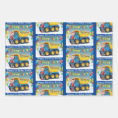 少年の名前誕生日ダンプトラック風船 ラッピングペーパーシート (正面)