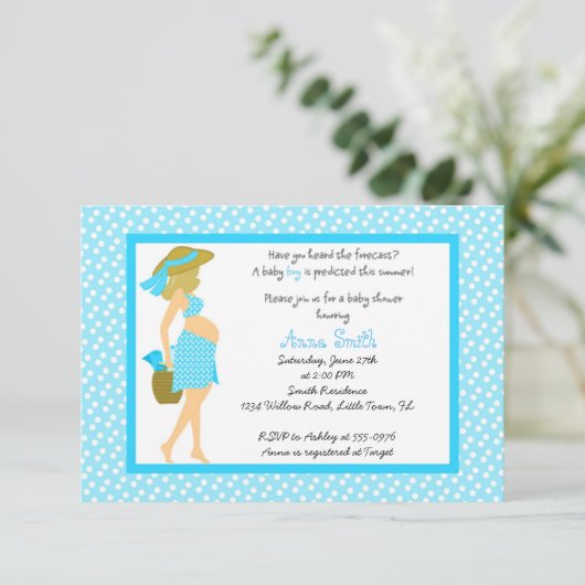 少年の夏の赤ちゃんシャワー 招待状 (スタンド正面)