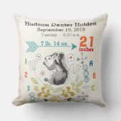 少年の子供部屋ベビー誕生スタットリス矢印パターン クッション (正面)