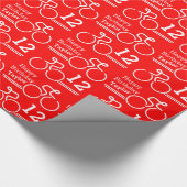 少年の年齢サイクリスト12歳の誕生日ラップ ラッピングペーパー (角)