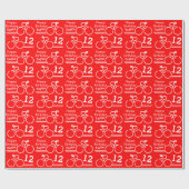 少年の年齢サイクリスト12歳の誕生日ラップ ラッピングペーパー (フラット)